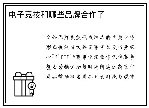 电子竞技和哪些品牌合作了